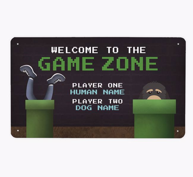 Game Zone: Personalized {breedFullName} Metal Sign